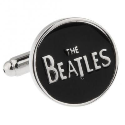 Black Round Rock Band Fab Four Cufflinks.JPG